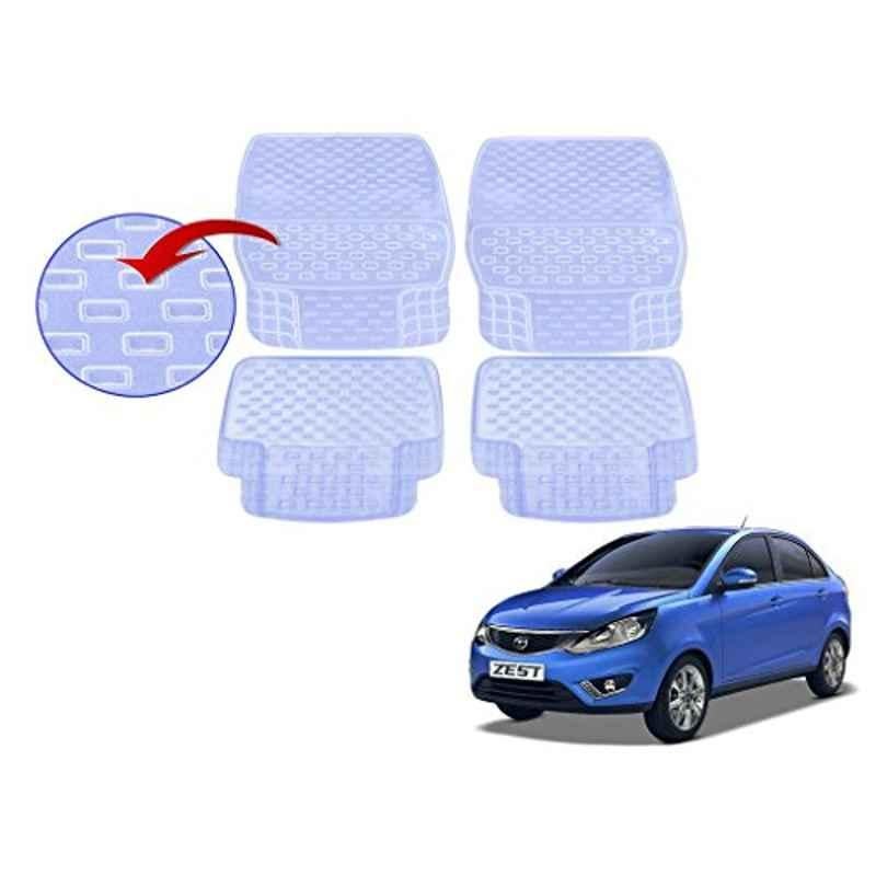 Kozdiko 93043 4 Pcs Rubber & PVC Clear Car Floor Mat Set for Tata Zest