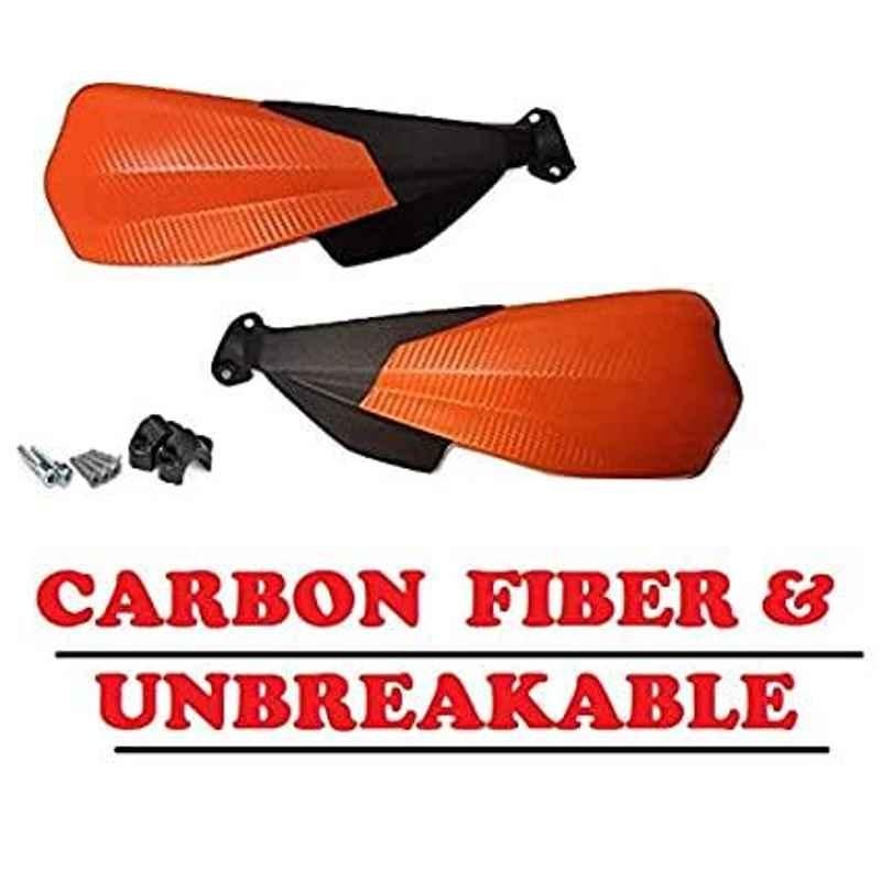 AOW Carbon Fibre Scratchproof Unbreakable Handle bar Handguard for KTM Duke All Models (Orange) T-16