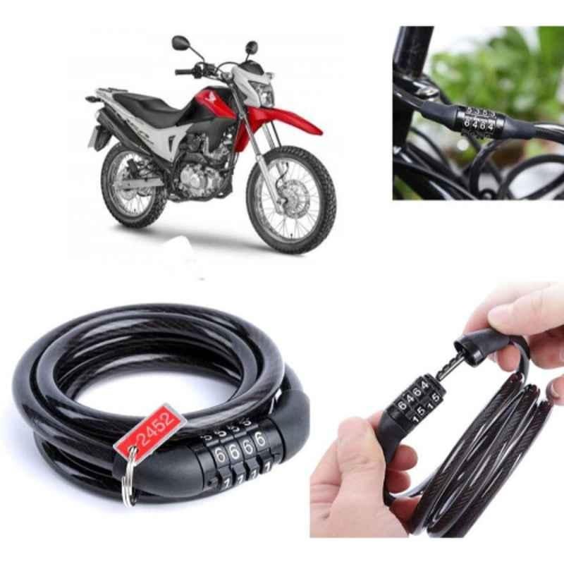 Auto Pearl PVC & Plastic Black Combination Cable Lock for NXR 160, 775