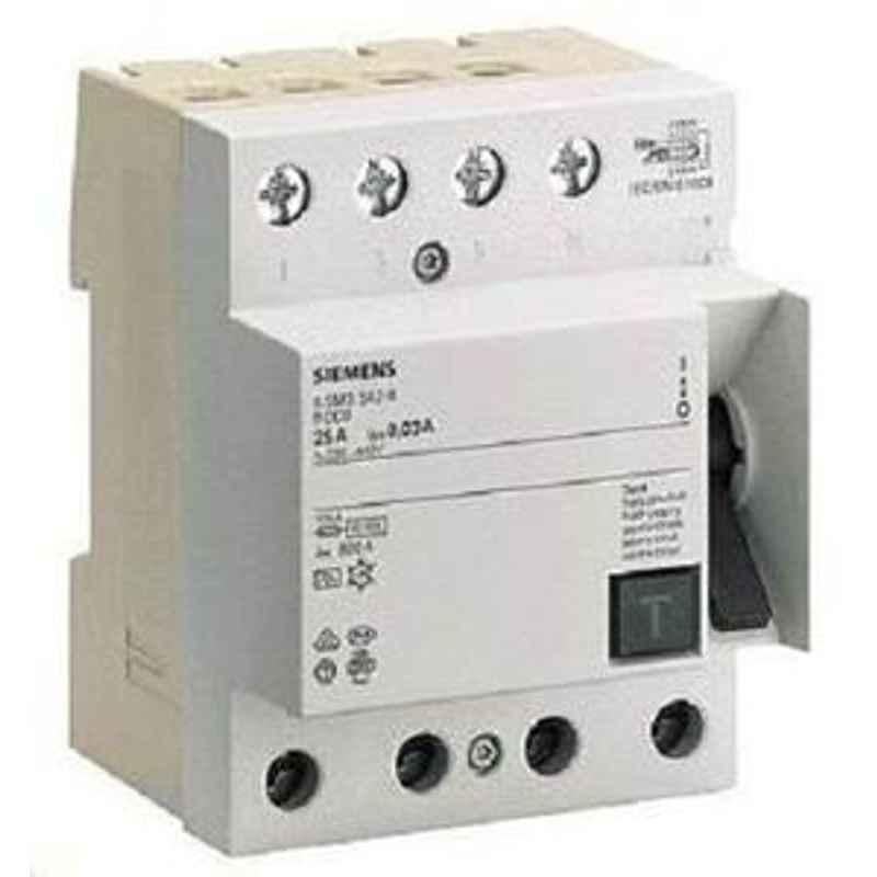 Siemens 5SU16447RC63 63 A Four Pole Residual Current Circuit Breaker