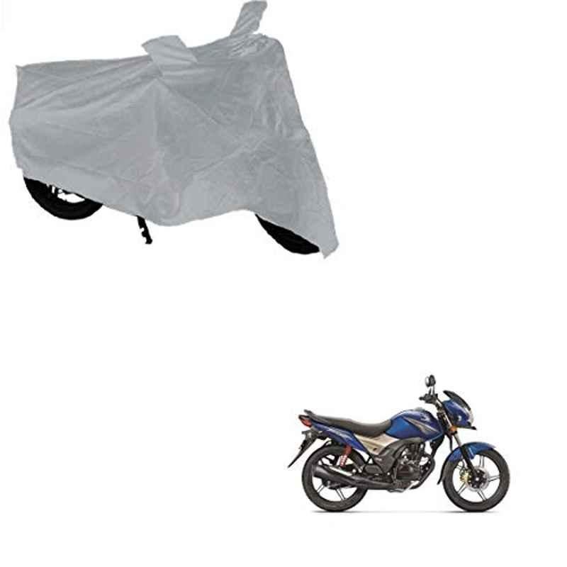 Kozdiko Polyester Matty Silver Dust & Waterproof Bike Body Cover for Honda Honda-CB-Shine-SP
