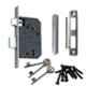 Atom 6 Lever Black Texture Finish Mortise Lock Set with 3 Keys, MZ1
