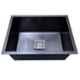 Crocodile 24x18x10 inch Stainless Steel Black Undermount Kitchen Sink with Square Coupling