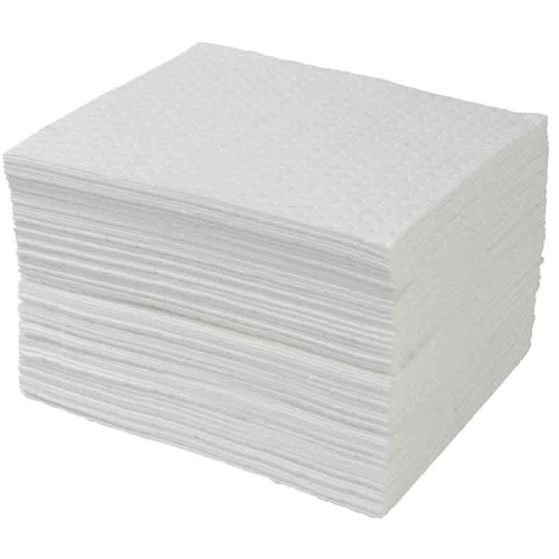 Empiral 19 Gallon 15x17 inch Polypropylene White Absorbent Pad, F335520823 (Pack of 100)