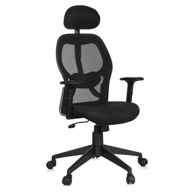 MBTC Ragzer 150kg Black High Back Chair with Adjustable Arms for Office & Study