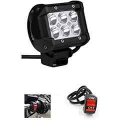 AOW 6 LED Super Bright Spot Light Fog Lamp For KTM Duke 200 (18 W) Pack Of 1- With Handle Bar Mounting On-Off Switch