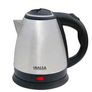 Inalsa Kwik 1500W 1.5L Stainless Steel Brushed Finish Black & Silver Electric Kettle, IN90900002