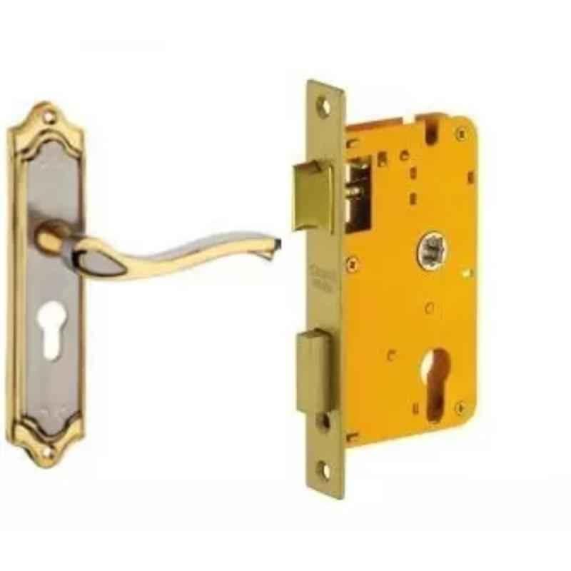 Dorset HL Series Venizia 8 inch Stainless Steel Gold Finish Door Handle Lock Set with Mortise Latch (Pack of 2)