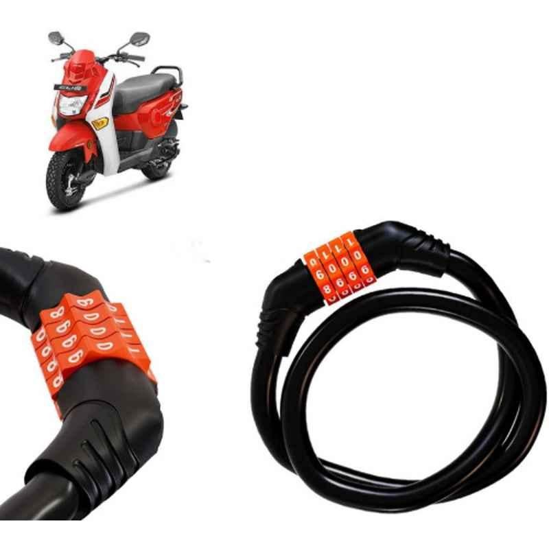 Auto Pearl Black & Orange 4 Digit Anti-Theft Combination Number Lock for Cliq BS6