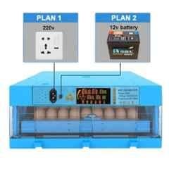 Metro 64 Eggs Plastic Blue Automatic Incubator with Roller Tray for Egg Hatching