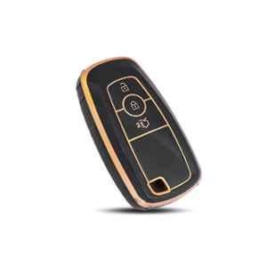 Flymaster Thermoplastic Polyurethane Black TPU Car Key Cover, BLACK-TPURKE-28