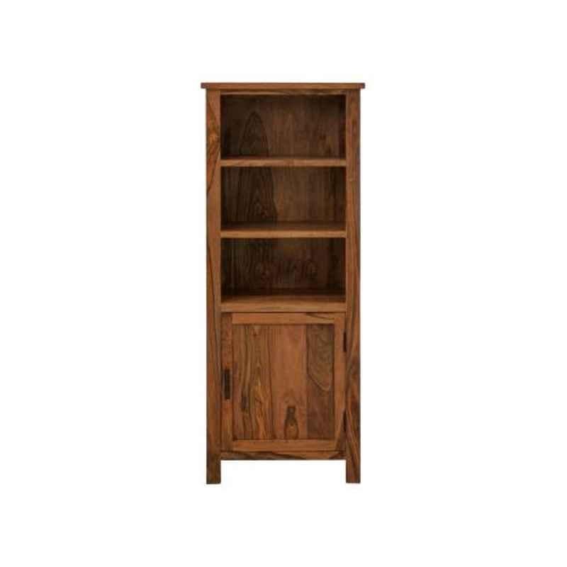Angel Furniture 55x35x135cm Honey Glossy Finish Solid Wood Tallboy Bookshelf, AF-178H