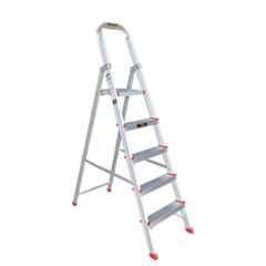 EMAC 5.18ft 5 Step Aluminium Silver Anti Slip Folding ESL Ladder, ESL-5