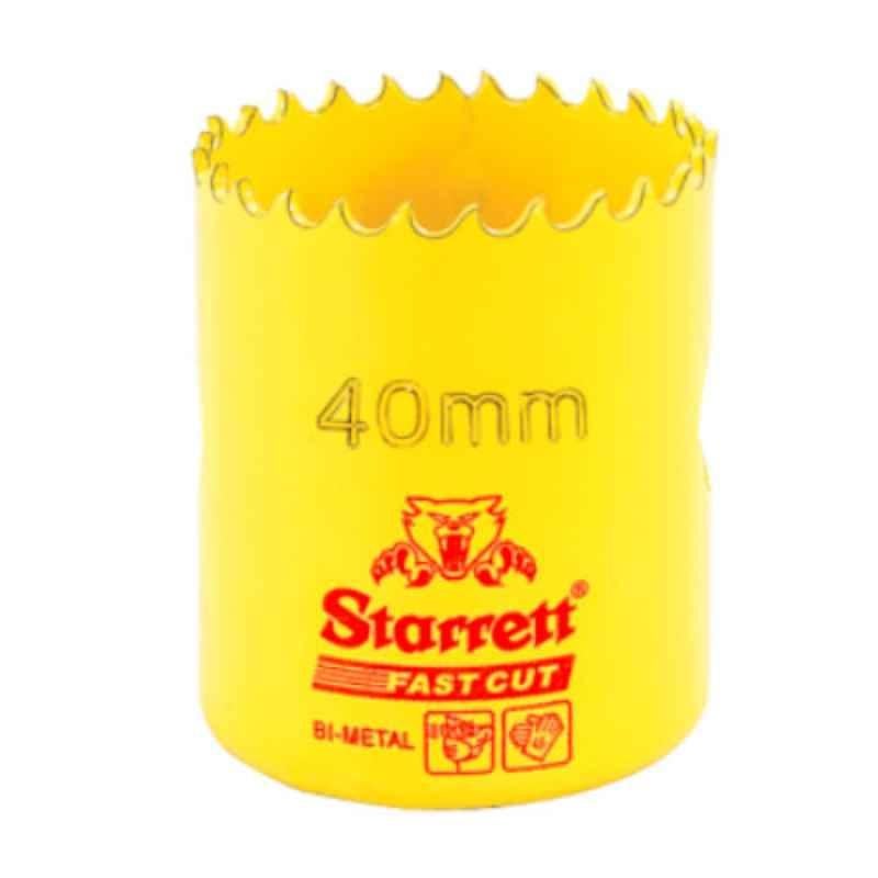 Starrett Fast Cut 40mm Yellow Bi Metal Hole Saw, FCH040M-G