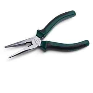 Sata 6 inch Long Needle-Nose Side Cutting Pliers With Nickel-Chrome Steel Body And Green Anti-Slip Handles, St70101Ast