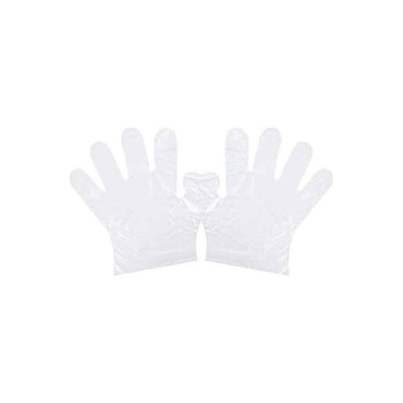 24.5x1.5x13.4cm Clear Disposable PE Gloves (Pack of 100)