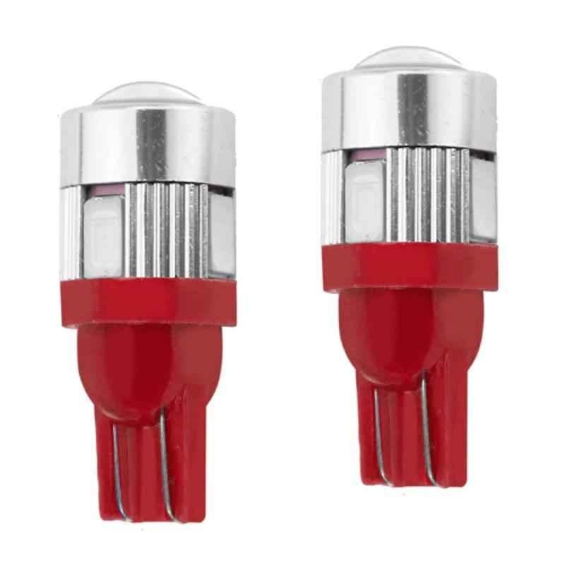 AllExtreme EXT106R 2 Pcs 2W T10 6 SMD Red LED Parking Light Set