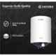 Candes Glanzo 10L 2000W Metal White 5 Star Glass Line Automatic Storage Electric Water Heater, 10Glanzo1CC