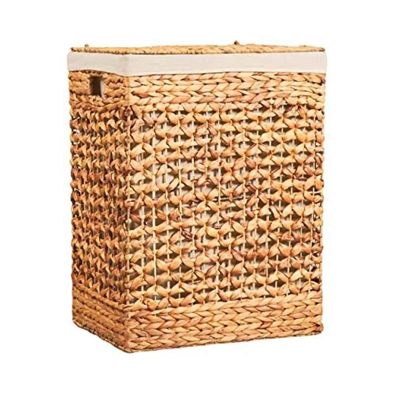 Homesmiths 44x34x60cm Natural Water Hyacinth Laundry Hamper With Liner, 706612, Size: Large