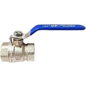 Lehry Valves 50mm Forged Brass 2 Way Nickel Plated Ball Valve with Stainless Steel Handle, LIV-BLV-BS-01A