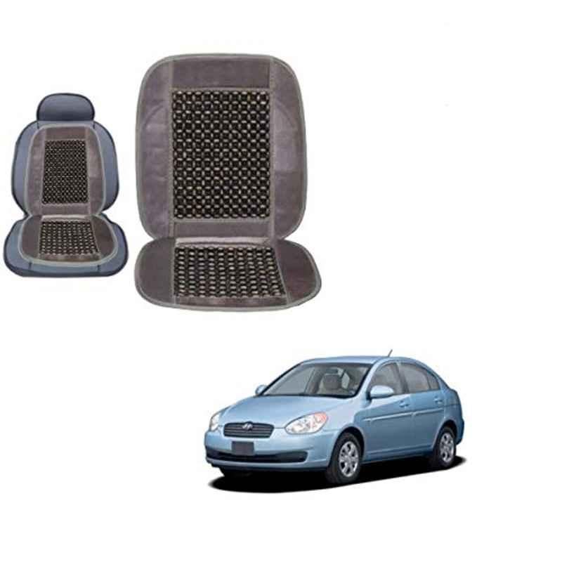Kozdiko Wooden Bead Seat with Grey Velvet Border for Hyundai Old Verna