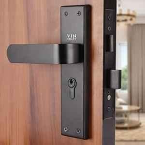 VIN KRAFT 8 inch 60mm Stainless Steel Black Oxide Mortise Door Lock Handle Set with 3 Keys, ML102-8CYS-OSK-BLACK