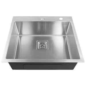 Crocodile 24x18x10 inch Satin Finish Stainless Steel Handmade Kitchen Sink with Tap Hole