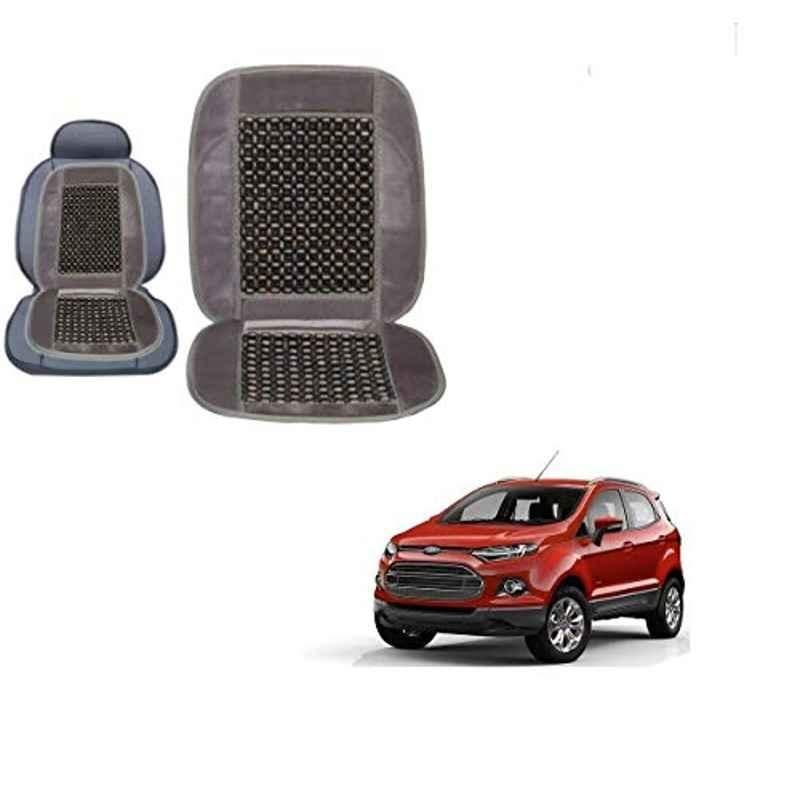 Kozdiko Wooden Bead Seat with Grey Velvet Border for Ford Ecosport, KOZ-87152