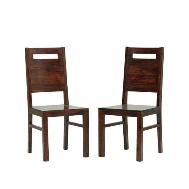 Angel Furniture 2 Pcs 36x18x18 inch Honey Finish Wood Sitting Chair Set, AC-07