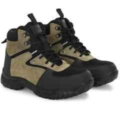 Ozarro Genuine Leather Steel Toe Olive Safety Shoes, S4446, Size: 7