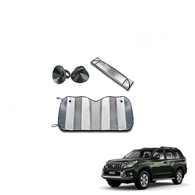 Kozdiko Aluminium Foil UV Protection Silver Windshield Sun Shade for Toyota Land Cruiser Prado