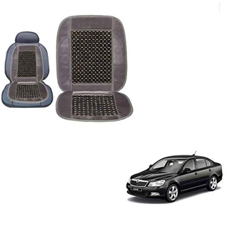 Kozdiko Wooden Bead Seat with Grey Velvet Border for Skoda Laura, KOZ-87099