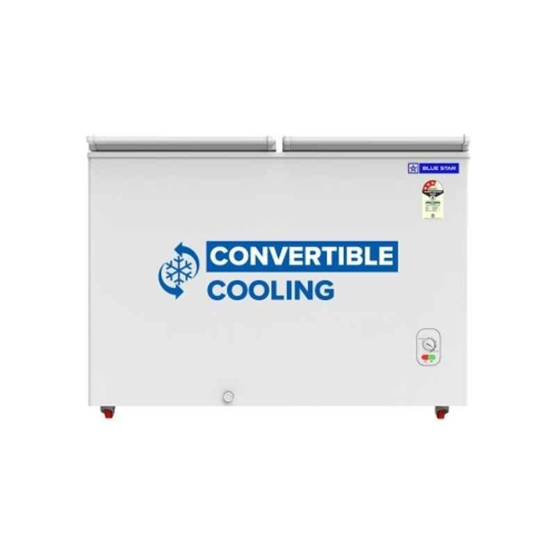 Blue Star 325 Litre 3 Star White Hard Top Double Door Deep Freezer, HT3-M325