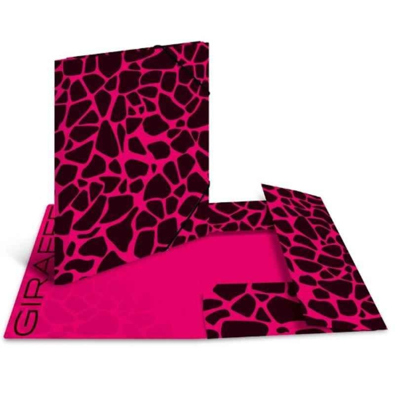 Herma 19686 A4 Pink/Black GIRAFFE ANIMAL PRINT Folder with elastic fastener