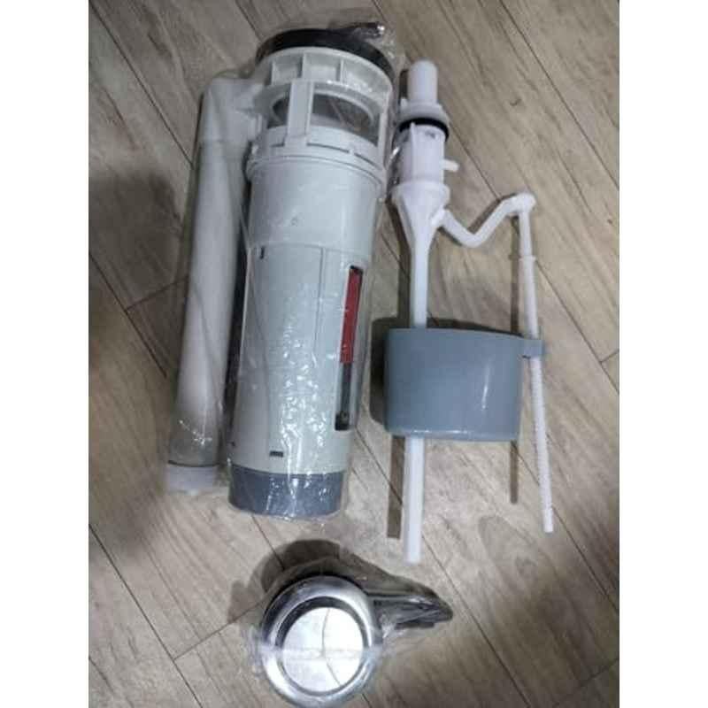 Plantex Flush Repair Kit/Dual Siphon Flush Valve/Water-Saving Toilet Repair Kit for 8 inch Siphon Valve, 6-10 inch Adjustable Cap Inlet and 58 mm Push Button Set