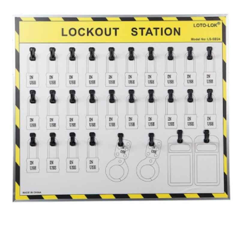 LOTO-LOK 690x595mm Shadow Board Construction Lockout Station with Aluminium Alloy Frame, LS-SB24
