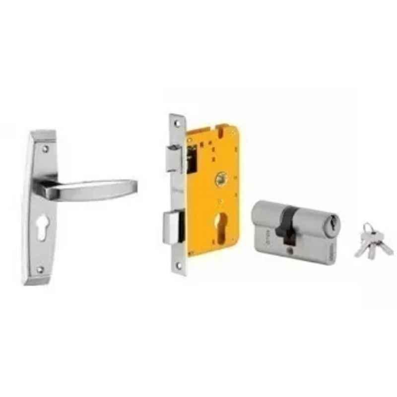 Dorset HL Series Badroli 70mm Stainless Steel Silver Chrome Finish Door Handle Lock Set with Both Side Key Cylinder