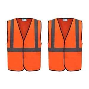 Uniformer Polyester Orange Reflective Safety Jacket, Size: S (Pack of 10)