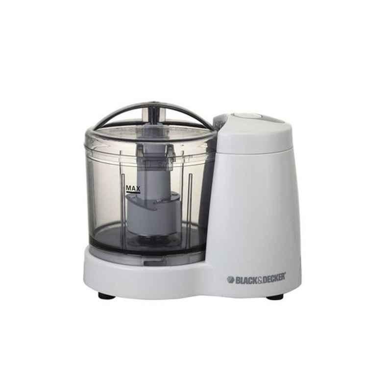 Black & Decker 120W 230V Stainless Steel White & Clear Food Chopper with Dual Blade, SC350-B5