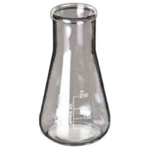Glassco 500ml White Printing Boro 3.3 Glass Conical (Erlenmeyer) Wide Mouth Flask, 232.202.07 (Pack of 10)