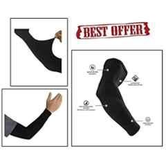 AOW Unisex Stretchable Fingerless Arm Protection Sleeves for Driving, Biking, Cycling (Black, Free Size) A-2