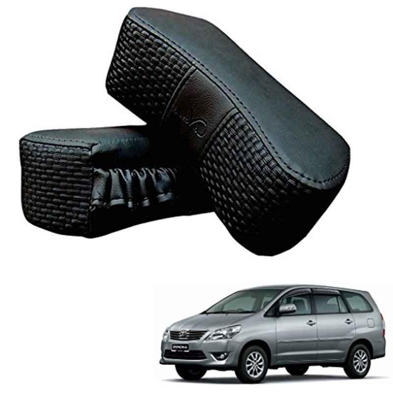 Kozdiko 2 Pcs Memory Foam Black Luxurious Neck Rest Set for Toyota Innova, koz_31865