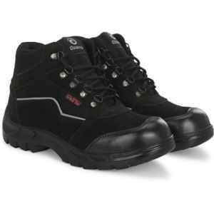 Ozarro Suede Leather Steel Toe Black Safety Shoes, S4448, Size: 8