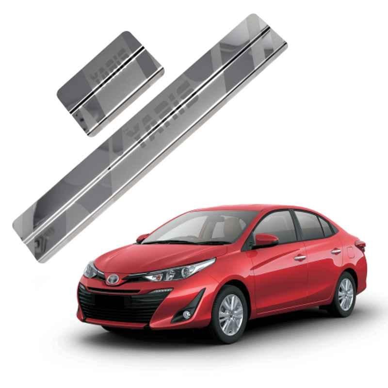 Galio GFS-114 4 Pcs Non-LED Stainless Steel Footstep Door Sill Plate Set for Toyota Yaris 2019