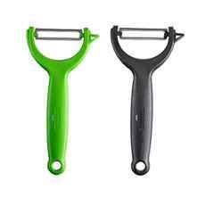 Kohe 2 Pcs 146mm Stainless Steel Black & Green Y-Type Double Edged Swivel Blade Vegetable & Fruits Peeler Set, 1103.1