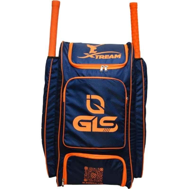 GLS Xtreme 80 Litre PU Dark Blue Duffle Cricket Kit Bag with Two Bat & Shoe Compartment
