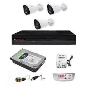 CP Plus 2.4MP 3 Pcs Bullet Camera, 4 Channel DVR with Usewell Accessories, 2.4GPC-3B-1TB