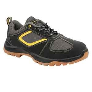 Fuel Diesel Rexine & Mesh Black & Grey Steel Toe Safety Shoes, Size: 11