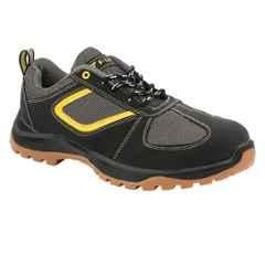 Fuel Diesel Rexine & Mesh Black & Grey Steel Toe Safety Shoes, Size: 11