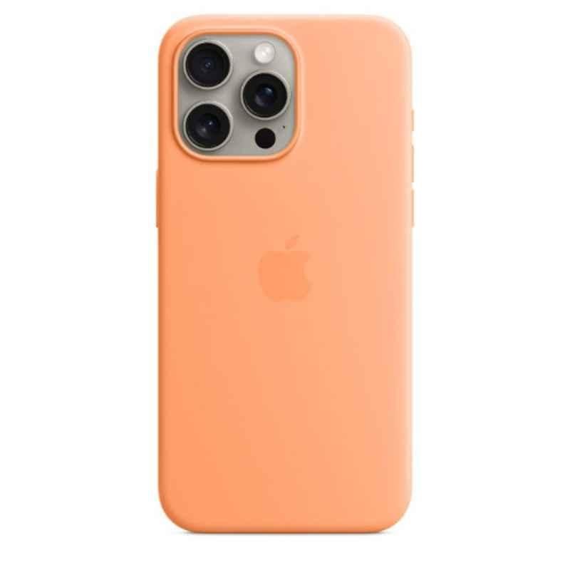 Apple iPhone 15 Pro Max Silicone Orange Sorbet Back Case with MagSafe, MT1W3ZM/A